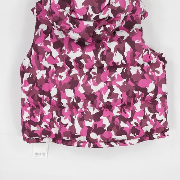 Lululemon Vest Womens Size 8 Pink Camo Wunder Puff Cropped Hooded Down New - Picture 6 of 16